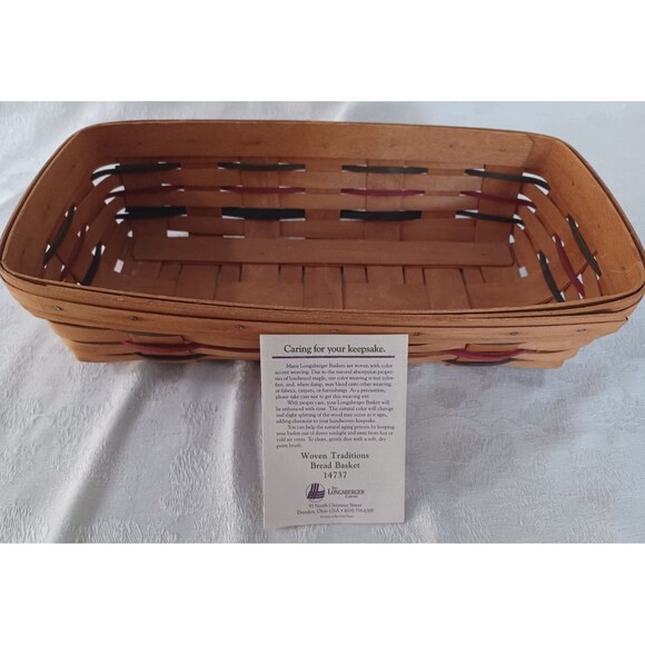 MIXED LOT LONGABERGER WOVEN TRADITIONS BREAD BASKET WARM BRICK SINGLE DIVIDER - Picture 9 of 14